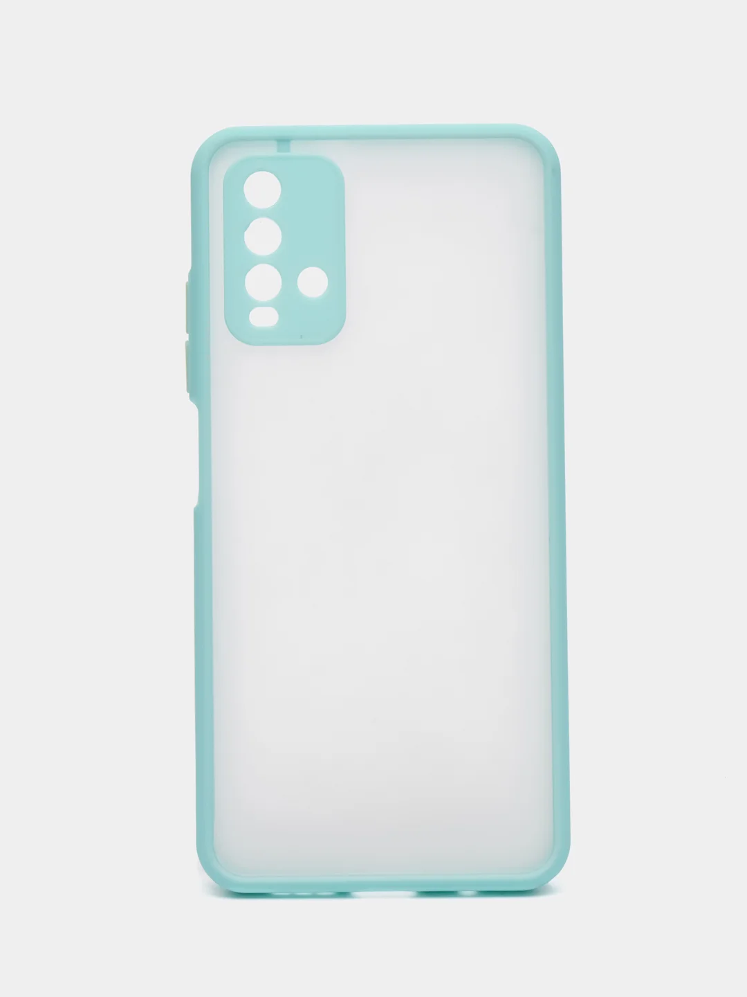 Бирюзовый чехол матовый Xiaomi Redmi 9T, Редми 9Т пластиковый полупрозрачный с цветными кнопками