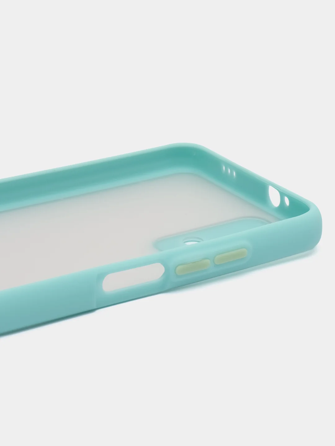 Бирюзовый чехол матовый Xiaomi Redmi 9T, Редми 9Т пластиковый полупрозрачный с цветными кнопками