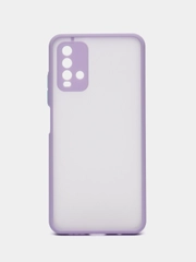 Чехол матовый Xiaomi Redmi 9T, Редми 9Т пластиковый  полупрозрачный с цветными кнопками