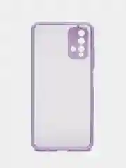 Красный чехол матовый Xiaomi Redmi 9T, Редми 9Т пластиковый  полупрозрачный с цветными кнопками