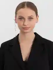 Серый металлик серьга кафф "Бабочка"