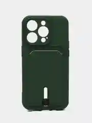 Тёмно-зелёный чехол с карманом для карт для iPhone, Айфон 11, 13, 14, Pro, защита камеры