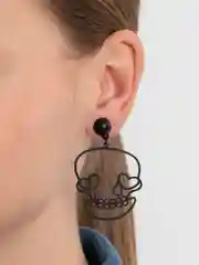 Серьги "Силуэт черепа", готические