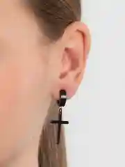 Черный серьги в форме креста, 2 штуки, для женщин и мужчин
