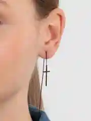 Черный серьги протяжки кресты