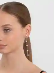 Золотой серьги с искусственным жемчугом, длинные