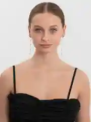 Золотой серьги с искусственным жемчугом, длинные
