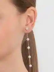 Золотой серьги с искусственным жемчугом, длинные