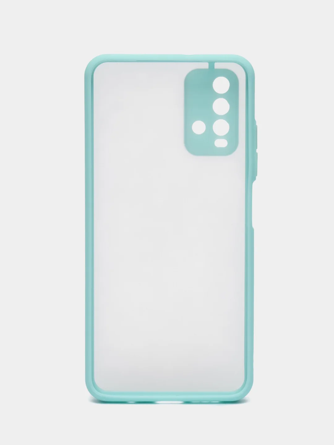 Бирюзовый чехол матовый Xiaomi Redmi 9T, Редми 9Т пластиковый полупрозрачный с цветными кнопками