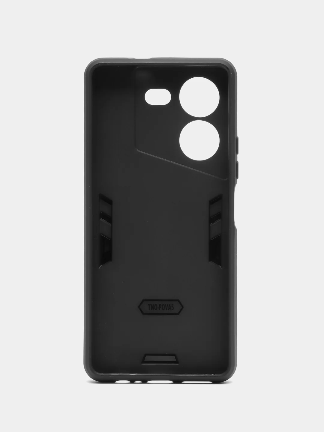 Угольный чехол Tecno Pova 5 / Техно Пова 5 противоударный, с металлической подставкой кольцом
