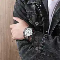 Белый часы мужские наручные, наручные часы, подарочная коробка, набор из 2 предметов