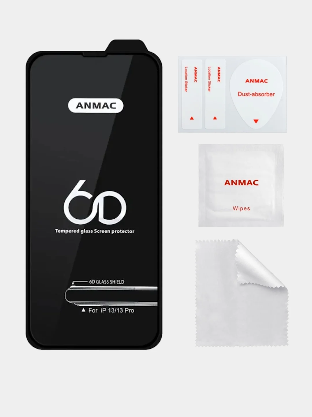 Защитное стекло Anmac для iPhone XR/11/12 Pro Max/13 Pro/14 Plus/14 Pro Max/15 Pro Max/7/8