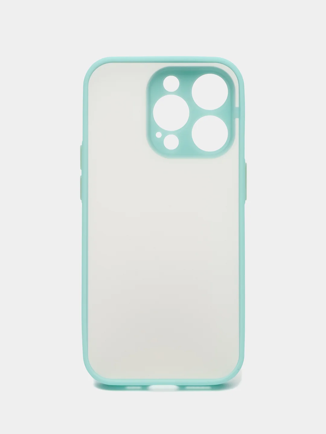 Бирюзовый чехол iPhone 14 Pro (Айфон 14 Про), пластиковый, матовый, с цветными кнопками