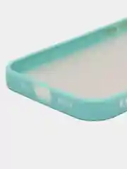 Бирюзовый чехол iPhone 14 Pro (Айфон 14 Про), пластиковый, матовый, с цветными кнопками