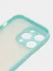 Бирюзовый чехол iPhone 14 Pro (Айфон 14 Про), пластиковый, матовый, с цветными кнопками