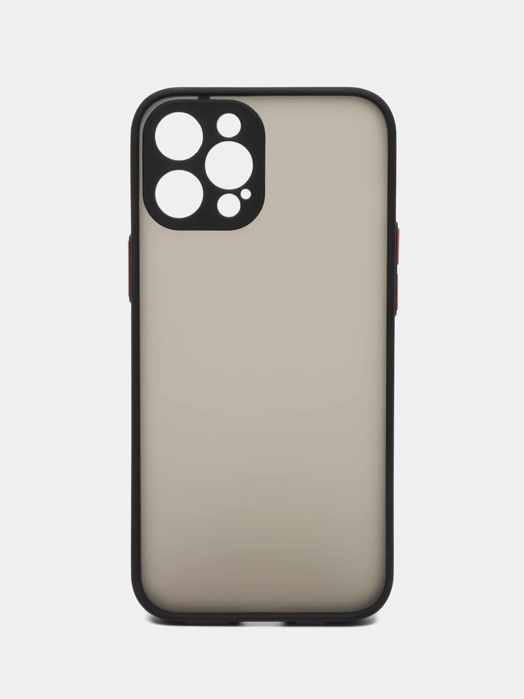 Черный чехол на iPhone 12 Pro Max / Айфон 12 Про Макс пластиковый, матовый, с цветными кнопками