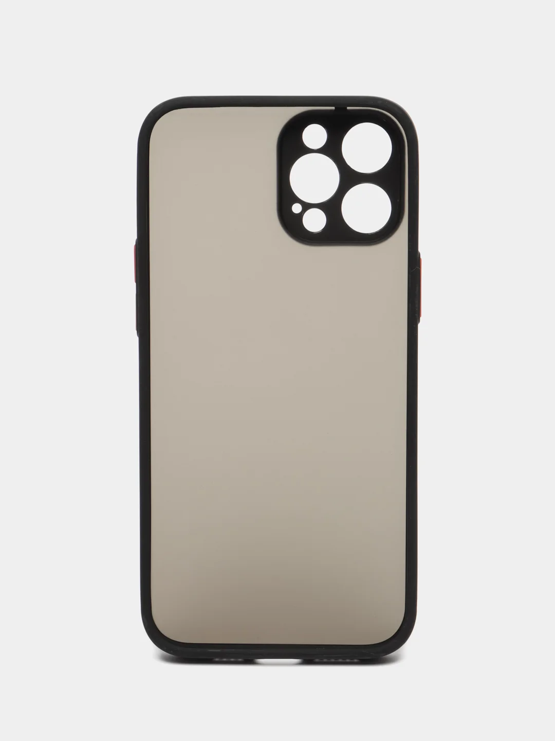 Черный чехол на iPhone 12 Pro Max / Айфон 12 Про Макс пластиковый, матовый, с цветными кнопками