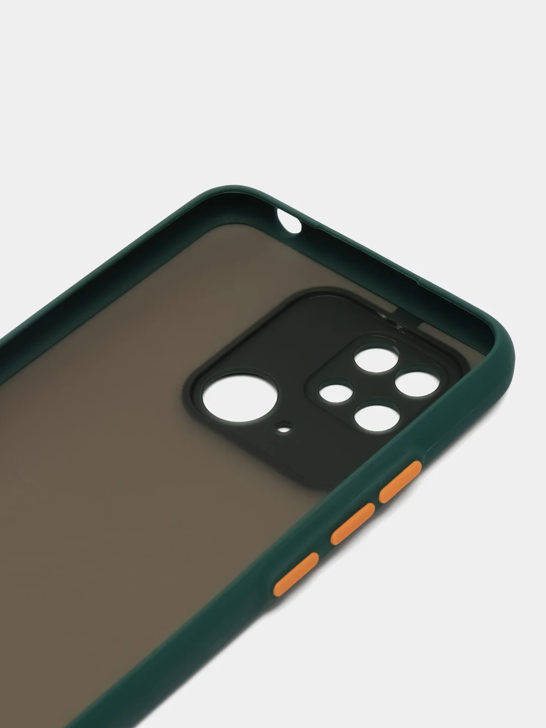 Тёмно-зелёный чехол Xiaomi Redmi 10C / Poco C40, Поко С40, пластиковый, матовый, с цветными кнопками