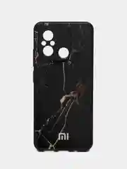 Черный чехол для Xiaomi Redmi 12C (Сяоми Редми 12С), пластиковый, глянцевый