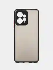 Черный чехол Xiaomi Redmi Note 12 4G / Редми Нот 12 4Г пластиковый, матовый, с цветными кнопками