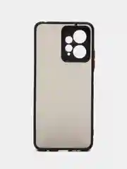 Черный чехол Xiaomi Redmi Note 12 4G / Редми Нот 12 4Г пластиковый, матовый, с цветными кнопками