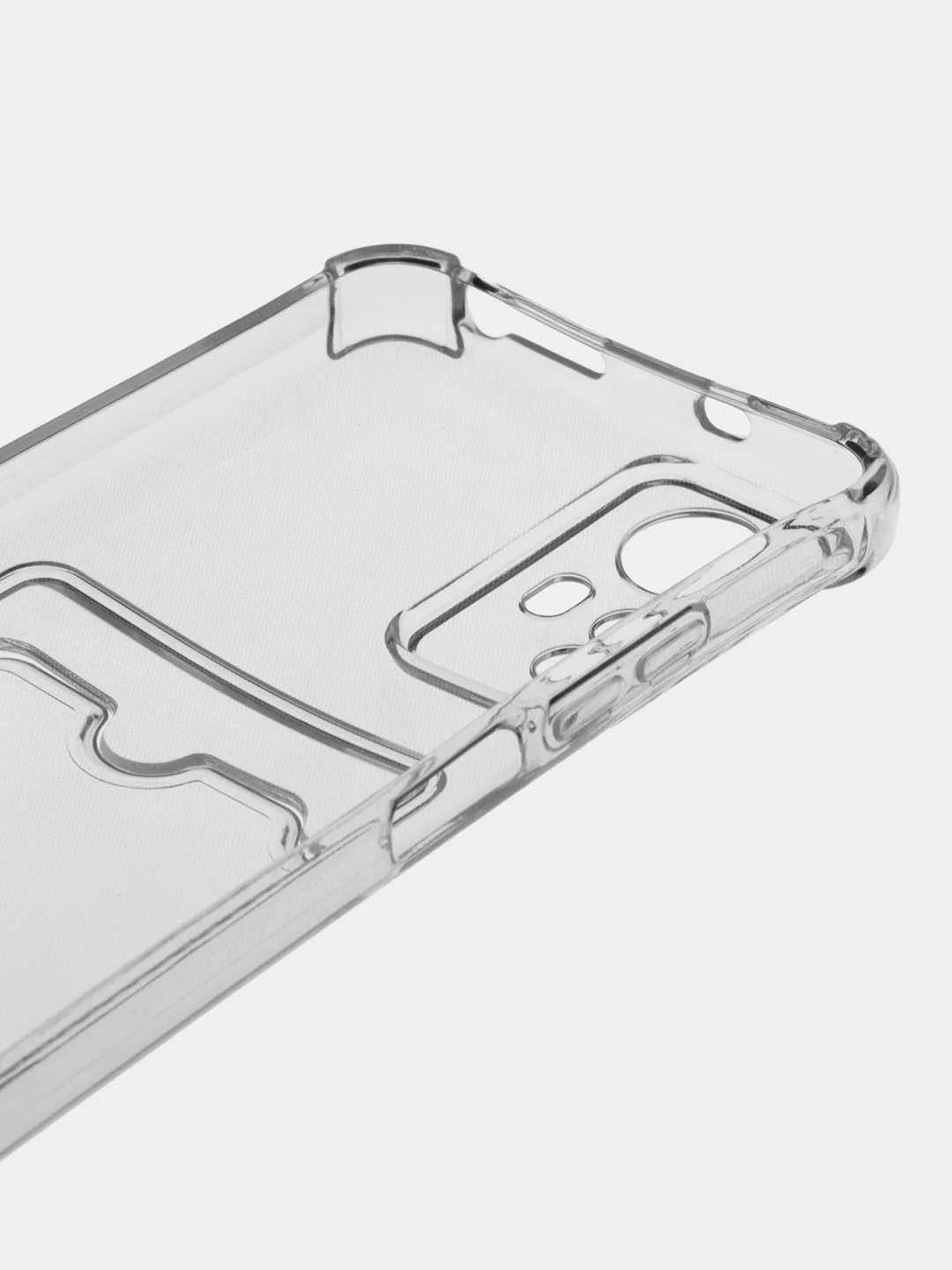 Прозрачный чехол для Xiaomi Redmi Note 12S (Сяоми Редми Нот 12С), с карманом для карт, прозрачный