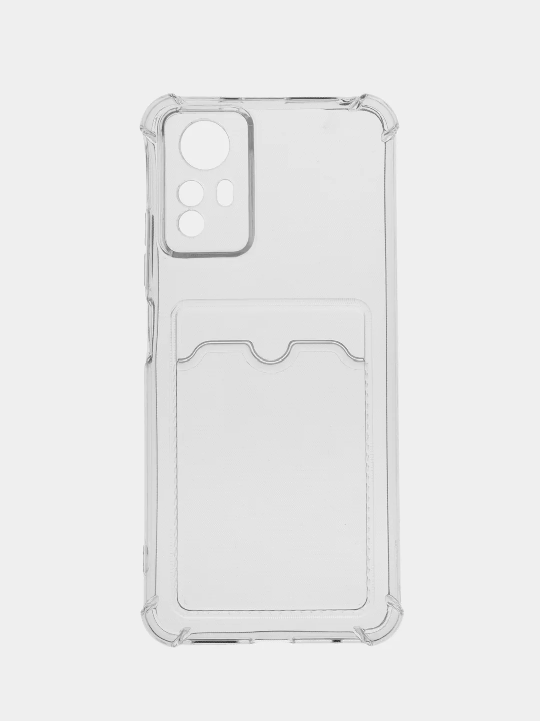 Прозрачный чехол для Xiaomi Redmi Note 12S (Сяоми Редми Нот 12С), с карманом для карт, прозрачный