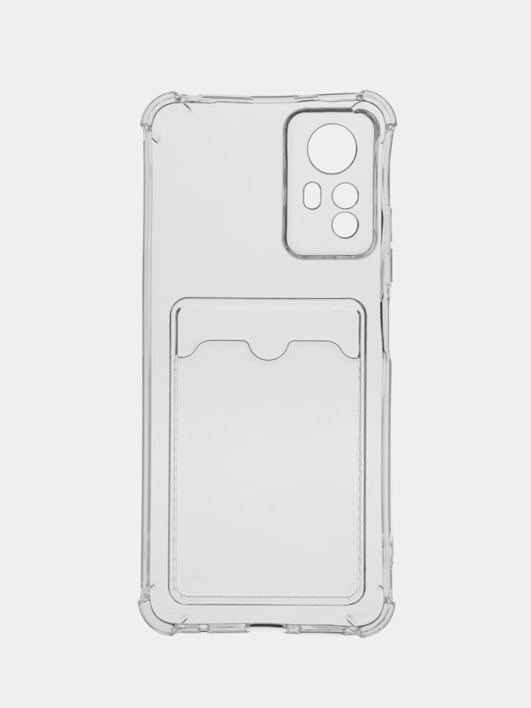 Прозрачный чехол для Xiaomi Redmi Note 12S (Сяоми Редми Нот 12С), с карманом для карт, прозрачный