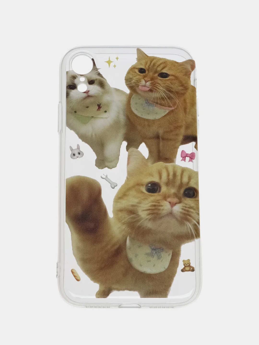 Рыжий чехол для iPhone 11 12 13 14 15 Pro Max 7 8 XR X XS Plus с принтом прозрачный коты айфон