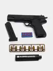 Тёмно-серый игрушечный воздушный пистолет Colt M1911, перезаряжаемый Кольт с гильзами и мягкими пулями