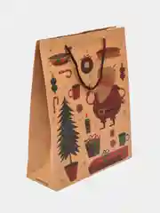 Песочный хаки крафт пакет подарочный Новогодний