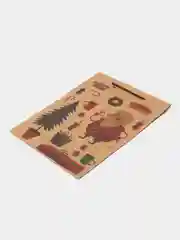 Песочный хаки крафт пакет подарочный Новогодний
