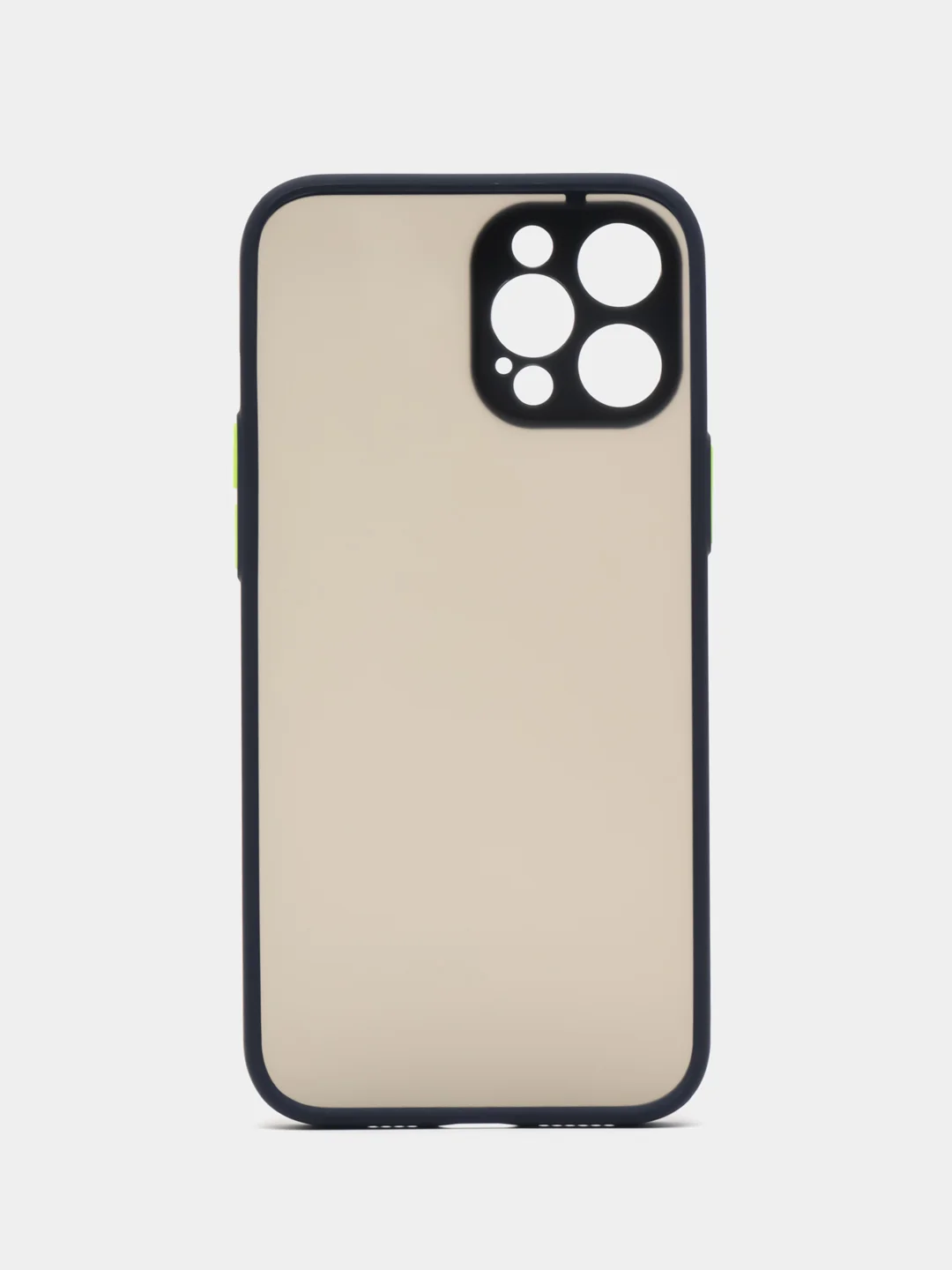 Темно-синий чехол на iPhone 12 Pro Max / Айфон 12 Про Макс пластиковый, матовый, с цветными кнопками