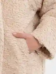 Слоновая кость шуба женская тедди, из искусственного меха