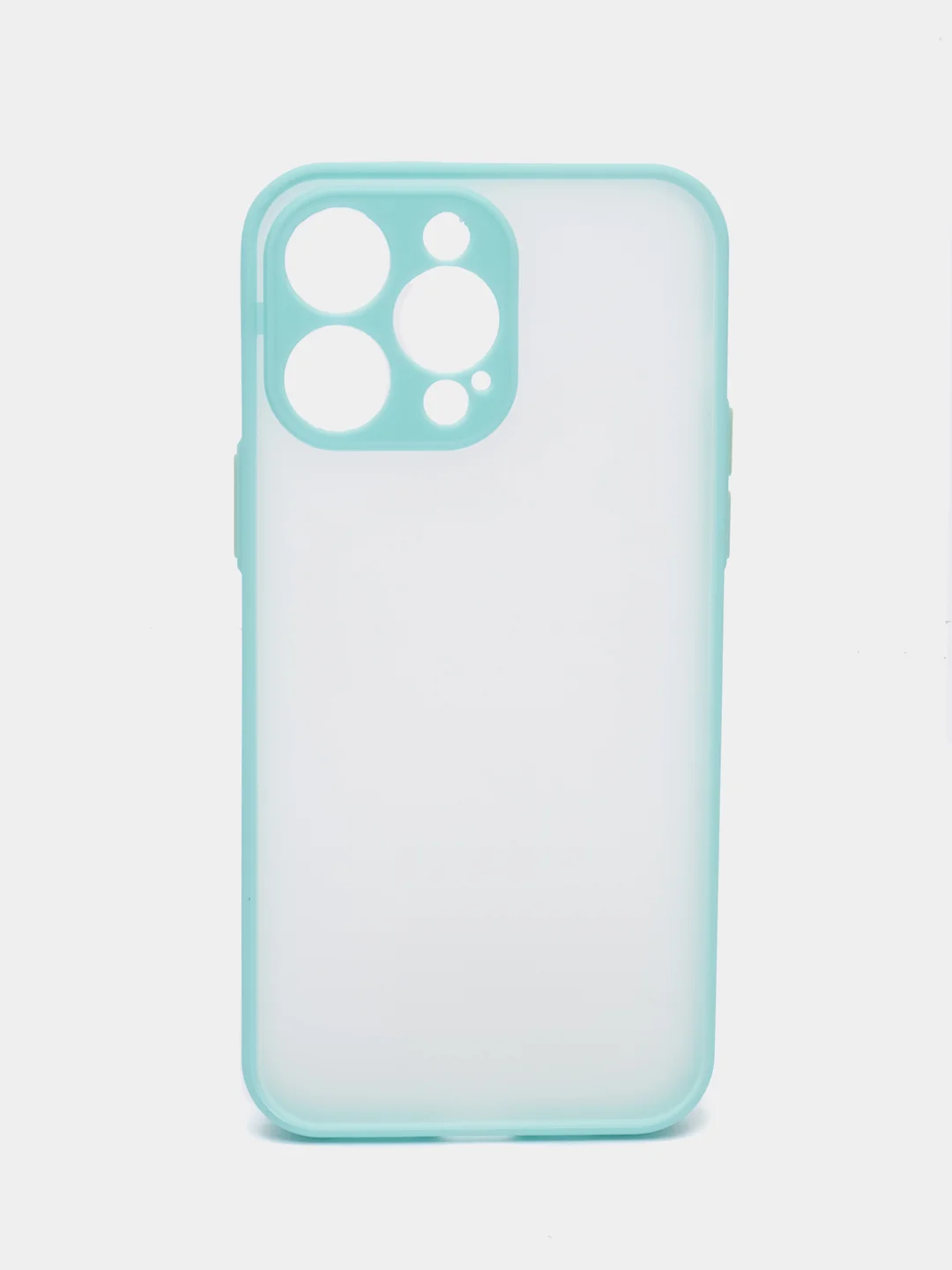 Бирюзовый чехол iPhone 14 Pro Max (Айфон 14 Про Макс), пластиковый, матовый, с цветными кнопками