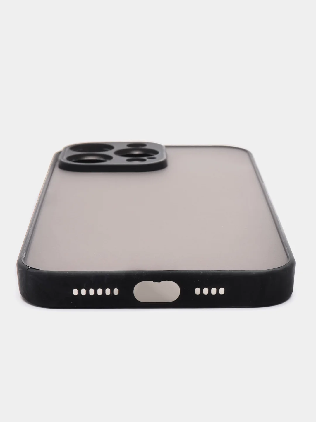 Темно-синий чехол iPhone 14 Pro Max (Айфон 14 Про Макс), пластиковый, матовый, с цветными кнопками