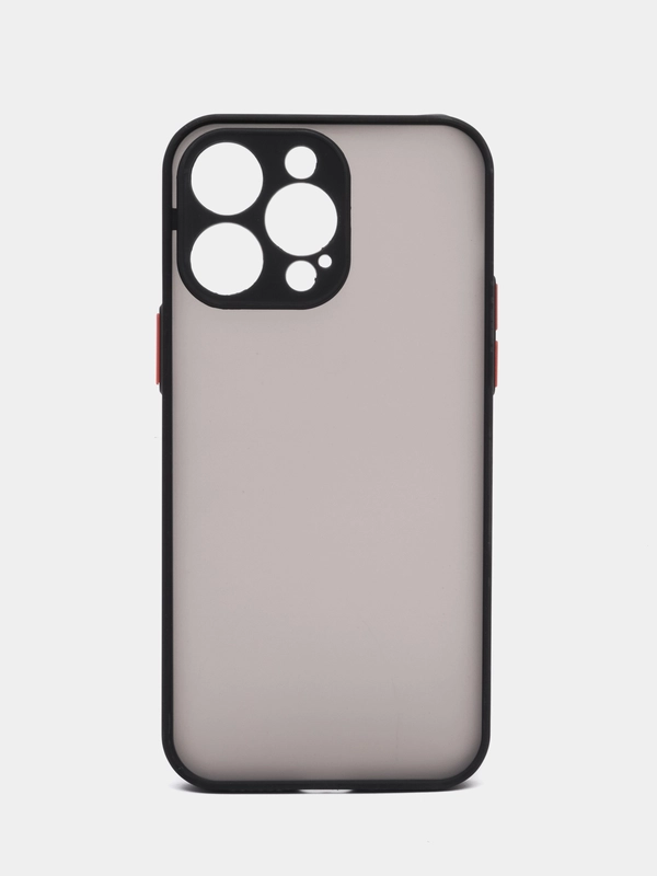 Чехол iPhone 14 Pro Max (Айфон 14 Про Макс), пластиковый, матовый, с цветными кнопками