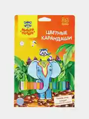 Цветные карандаши Мульти-Пульти "Енот в Индии", 36 цветов, мягкие