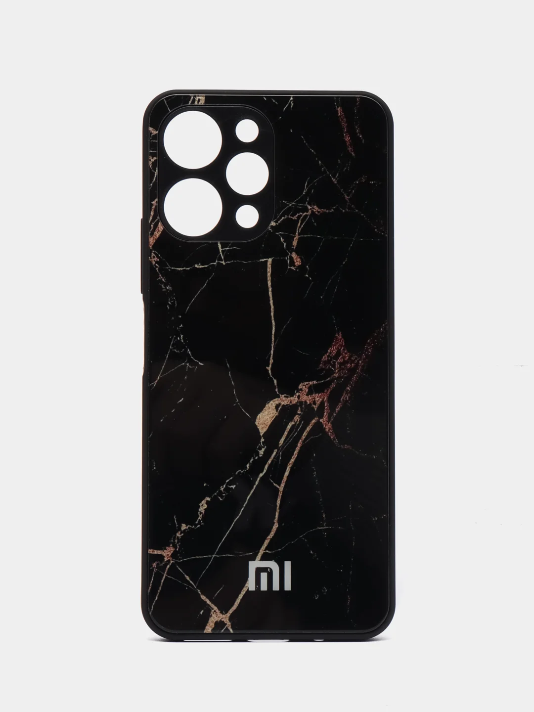 Черный чехол для Xiaomi Redmi 12 (Сяоми Редми 12), пластиковый, глянцевый