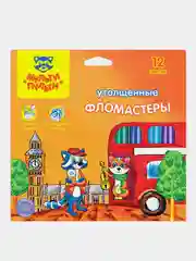 Фломастеры для рисования Мульти-Пульти "Енот в Англии", 12 цветов, утолщенные, смываемые