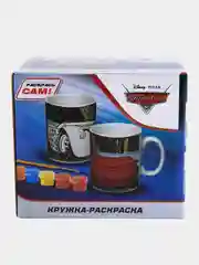 Кружка 325 мл, в наборе с красками и кисточкой, "Тачки", Гоночный трек, керамика
