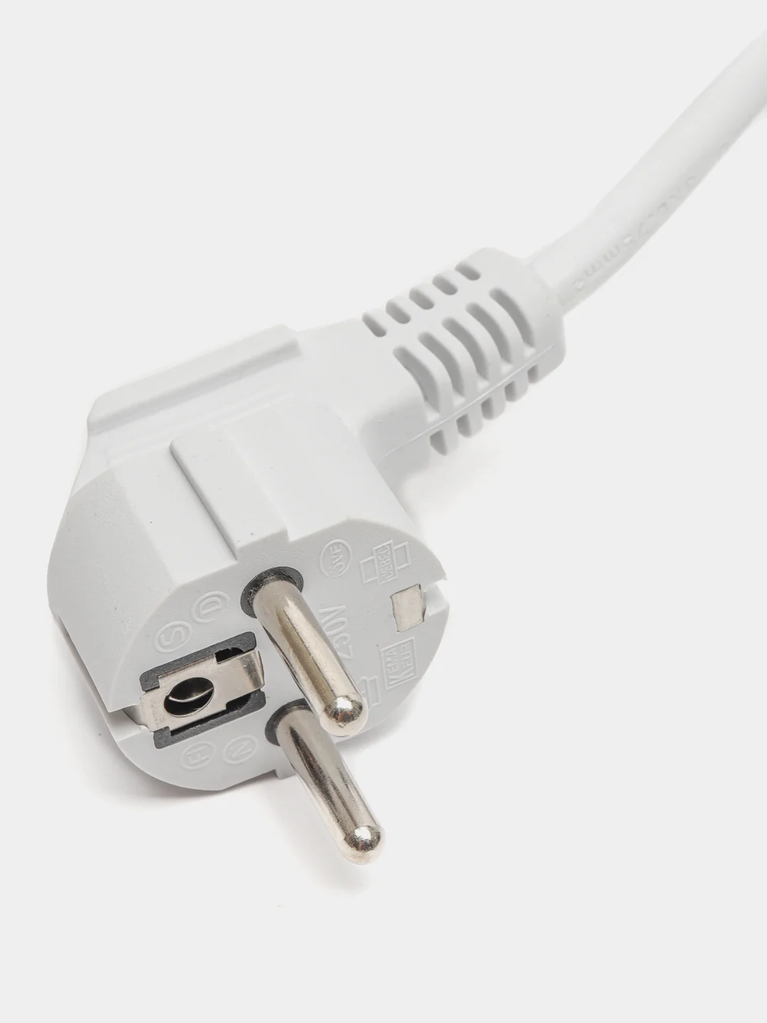 Белый сетевой шнур SCZ, вилка угловая CEE7/7 - гнездо прямое IEC C13, 1,8 м