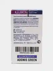 Зеленый цветные контактные линзы ILLUSION fashion adonis, 2 шт, 8, 6, 1 месяц