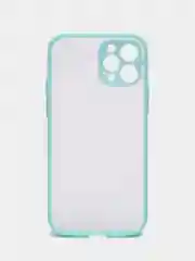 Бирюзовый чехол на iPhone 12 Pro / Айфон 12 Про, пластиковый, матовый, с цветными кнопками