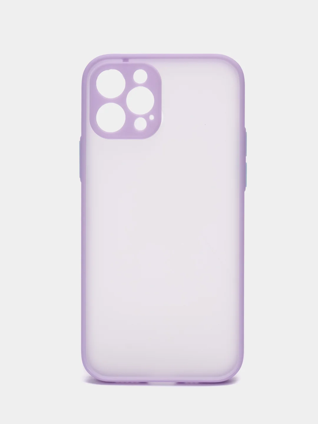 Лавандовый чехол на iPhone 12 Pro / Айфон 12 Про, пластиковый, матовый, с цветными кнопками