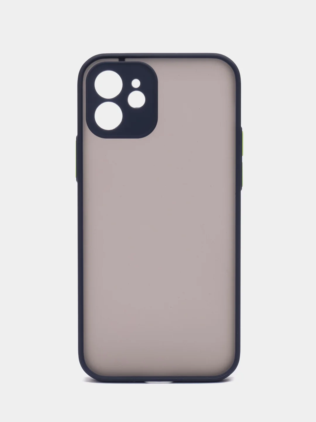 Темно-синий чехол iPhone 12 матовый, с цветными кнопками