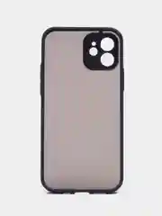 Темно-синий чехол iPhone 12 матовый, с цветными кнопками