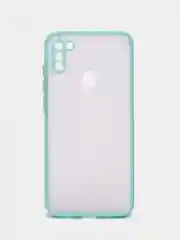 Бирюзовый чехол Samsung Galaxy A11/M11 (Галакси А11/М11), пластиковый, матовый, с цветными кнопками