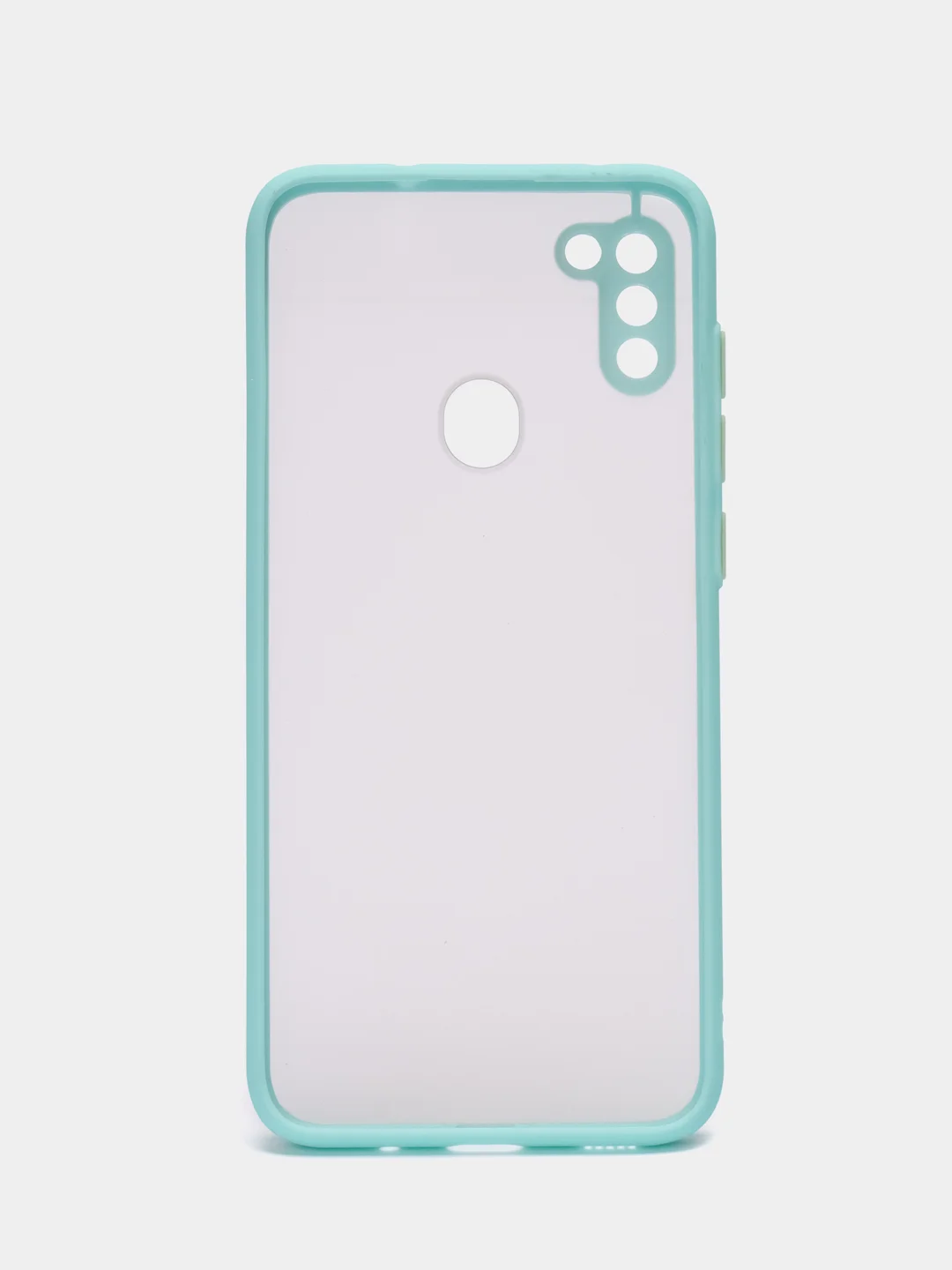 Бирюзовый чехол Samsung Galaxy A11/M11 (Галакси А11/М11), пластиковый, матовый, с цветными кнопками