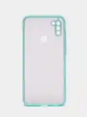 Бирюзовый чехол Samsung Galaxy A11/M11 (Галакси А11/М11), пластиковый, матовый, с цветными кнопками